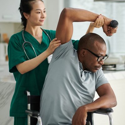 therapist with a patient