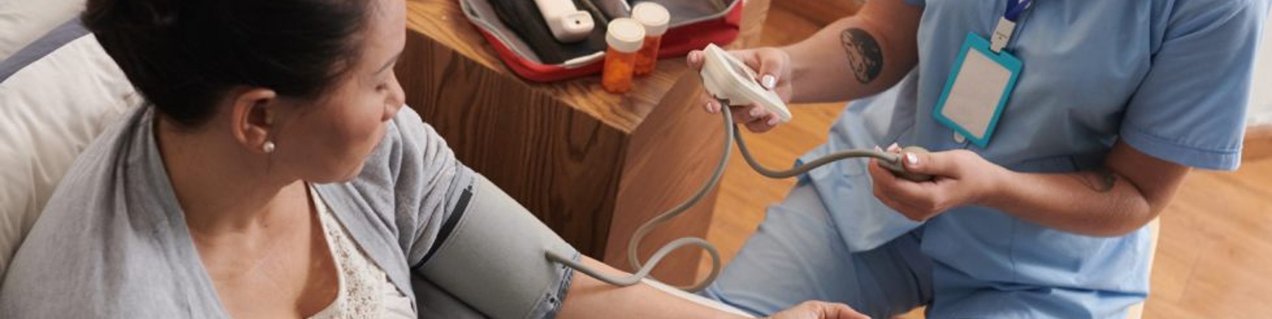 skilled nurse caring for a patient