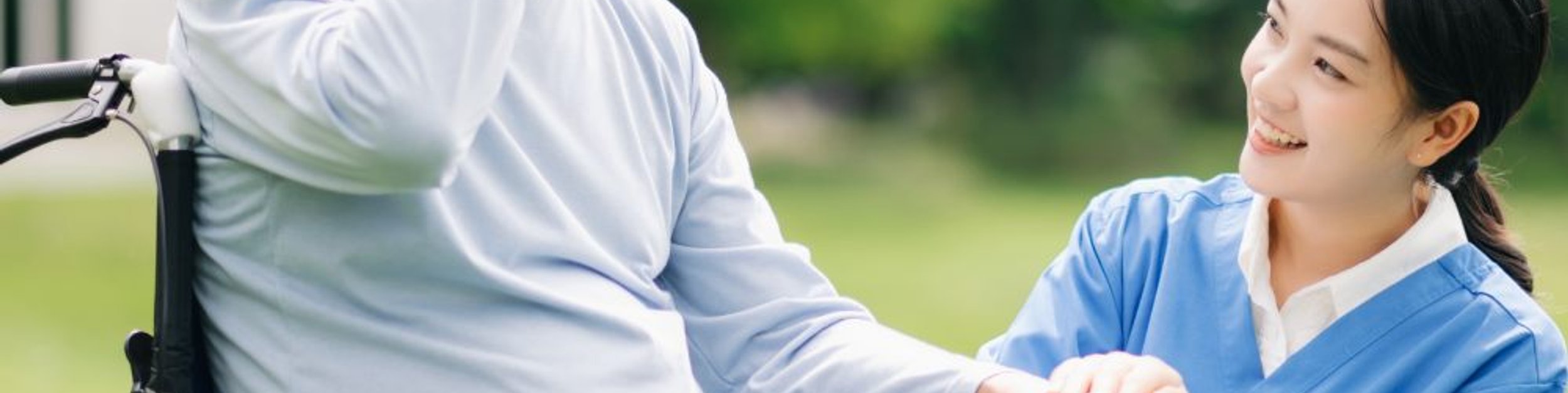 caregiver speaking with a senior